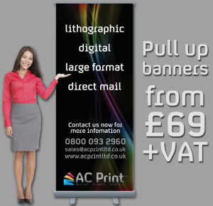 Our pull up banners start at £69 + VAT